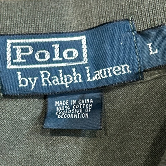 Polo by Ralph Lauren Men's Olive and Burgundy Striped Polo - Picture 2 of 7